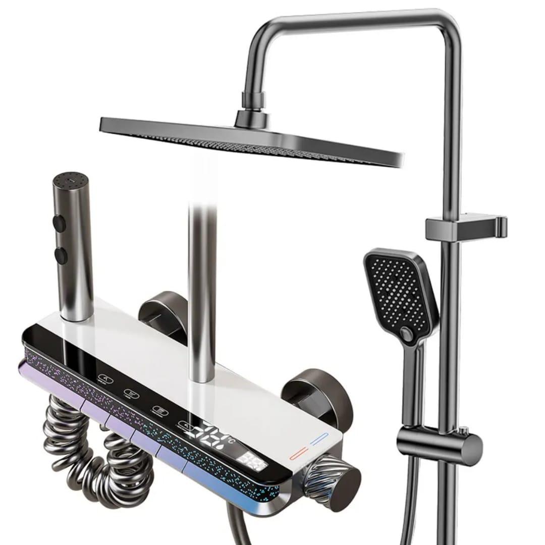 Gunmetal Grey Piano-Key Smart Digital Shower Column