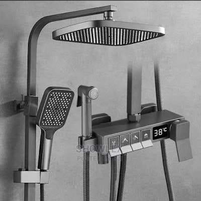 Luxury Gunmetal Grey Thermostatic Digital Display Shower System