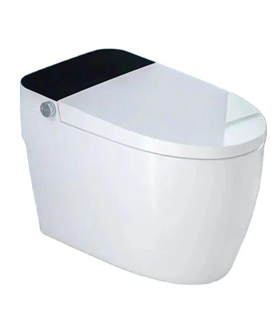 KingsHome Modern Smart One-Piece Toilet (Black Glass Top)